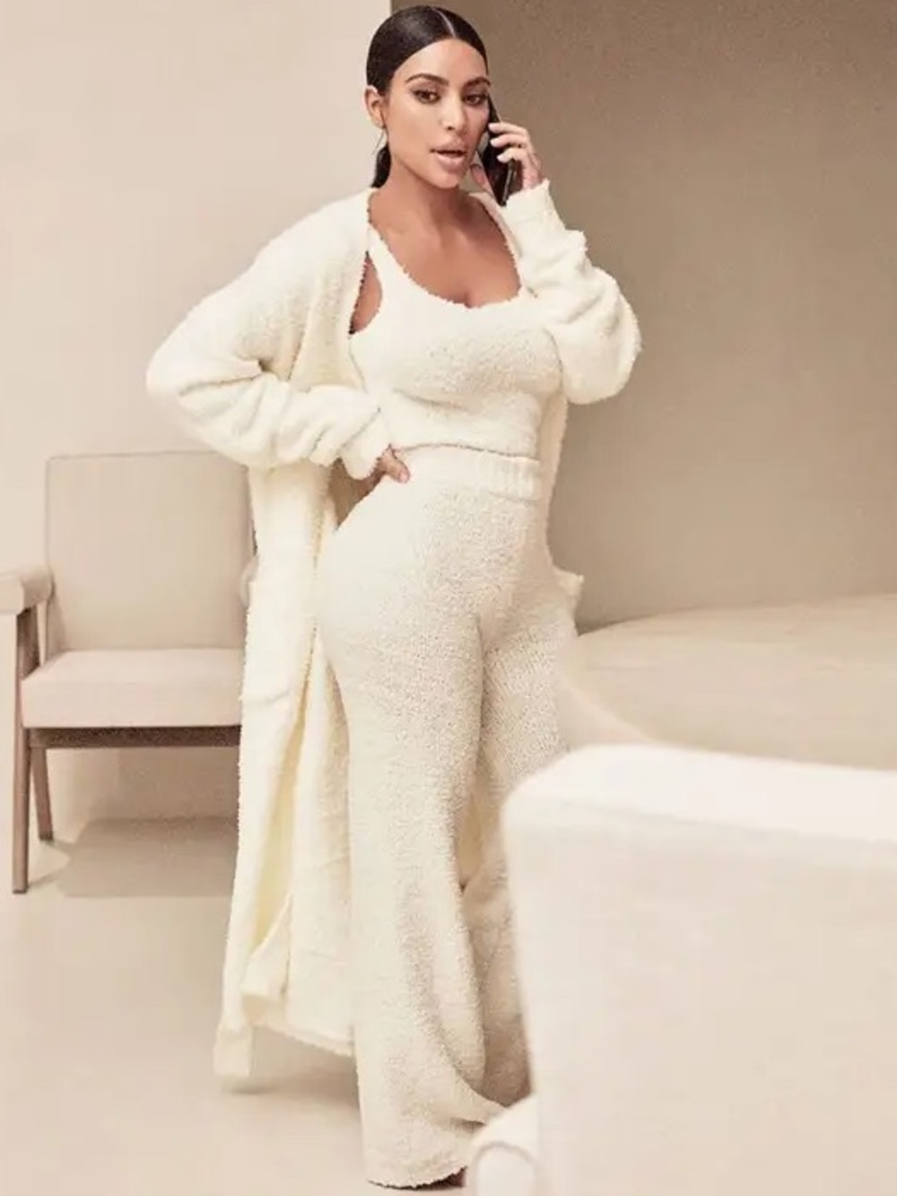 FULL SET Skims Cozy Knit Tank, Pants and Robe Set